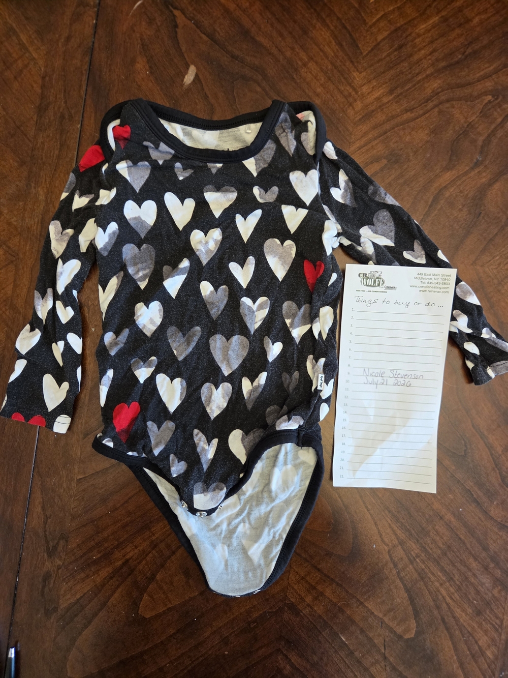 Little Sleepies Monochrome Hearts Long-Sleeve Bodysuit 6-12 Months